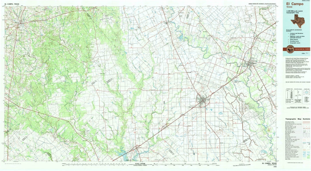 1994 El Campo, TX - Texas - USGS Topographic Map