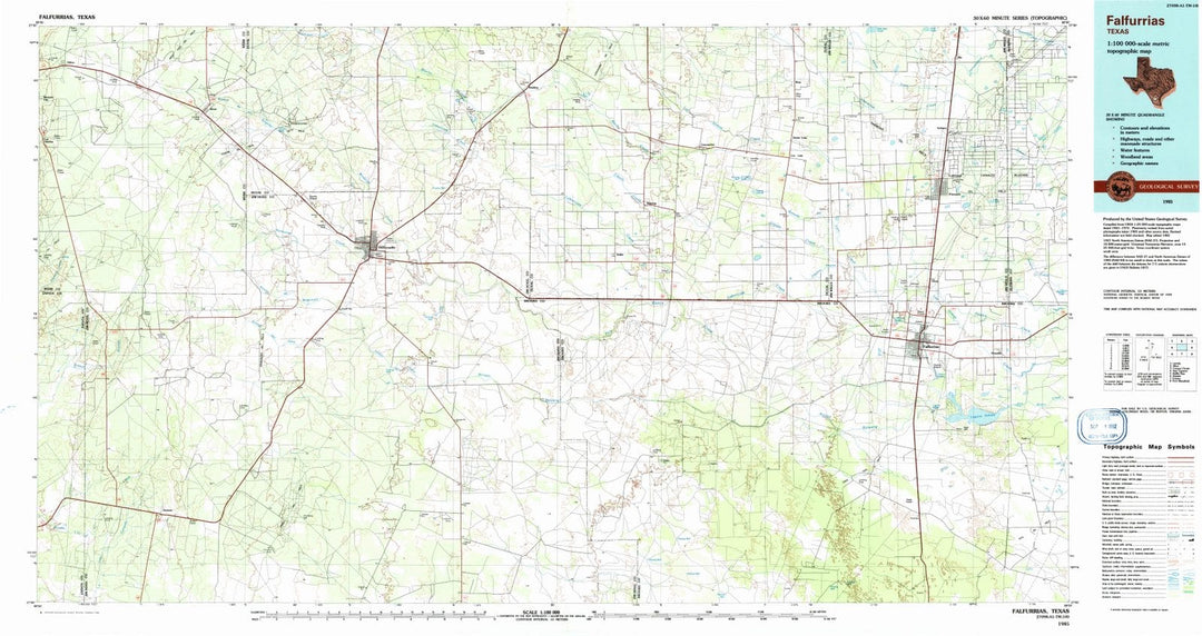 1985 Falfurrias, TX - Texas - USGS Topographic Map