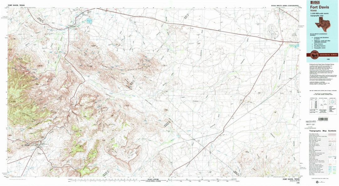 1985 Fortavis, TX - Texas - USGS Topographic Map