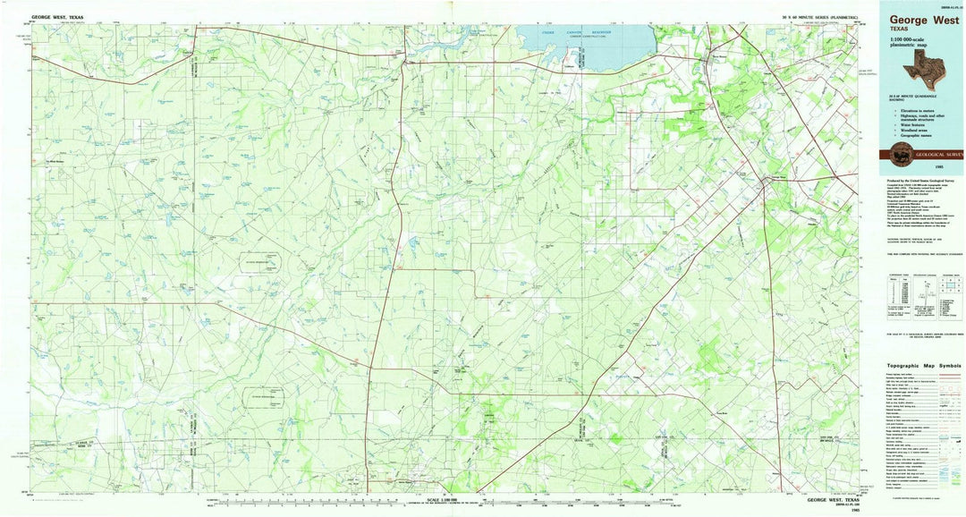 1985 George West, TX - Texas - USGS Topographic Map