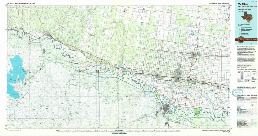 1992 Mc Allen, TX - Texas - USGS Topographic Map
