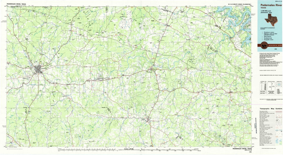 1985 Pedernales River, TX - Texas - USGS Topographic Map