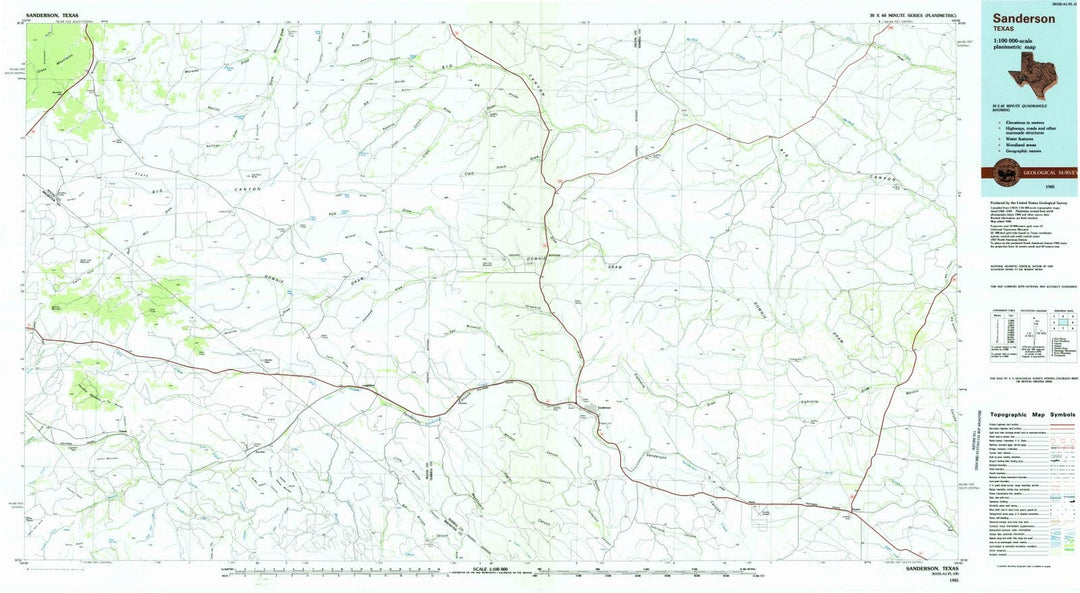 1985 Sanderson, TX - Texas - USGS Topographic Map