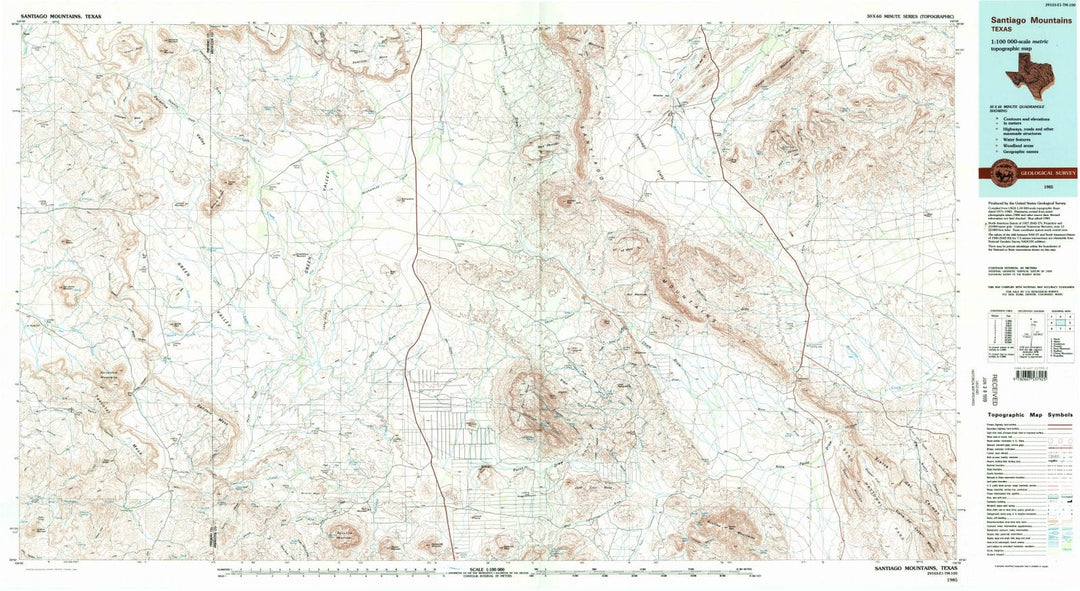 1985 Santiago Mountains, TX - Texas - USGS Topographic Map