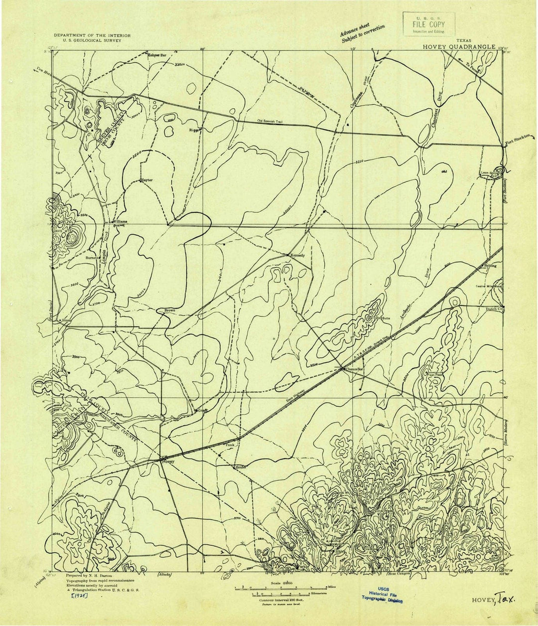 1929 Hovey, TX - Texas - USGS Topographic Map