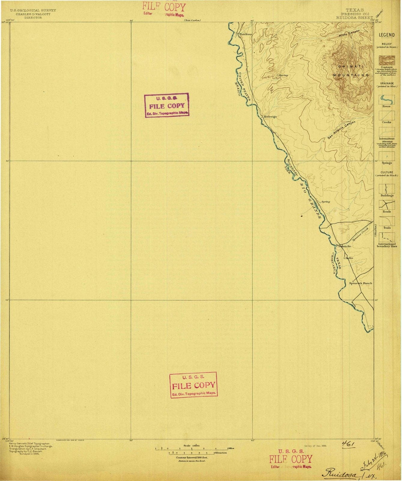 1896 Ruidosa, TX - Texas - USGS Topographic Map