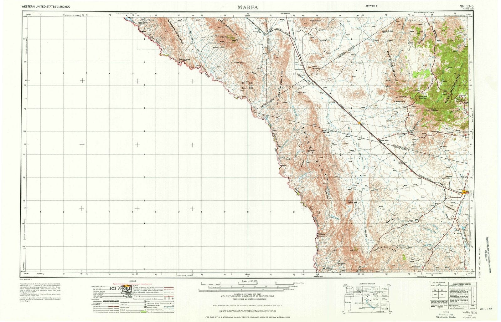 1959 Marfa, TX - Texas - USGS Topographic Map