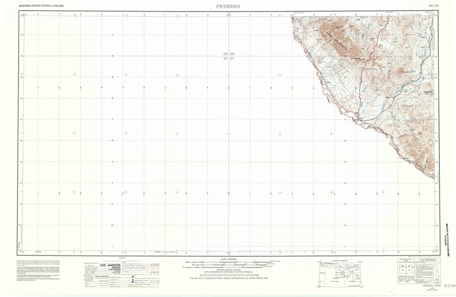 1959 Presidio, TX - Texas - USGS Topographic Map