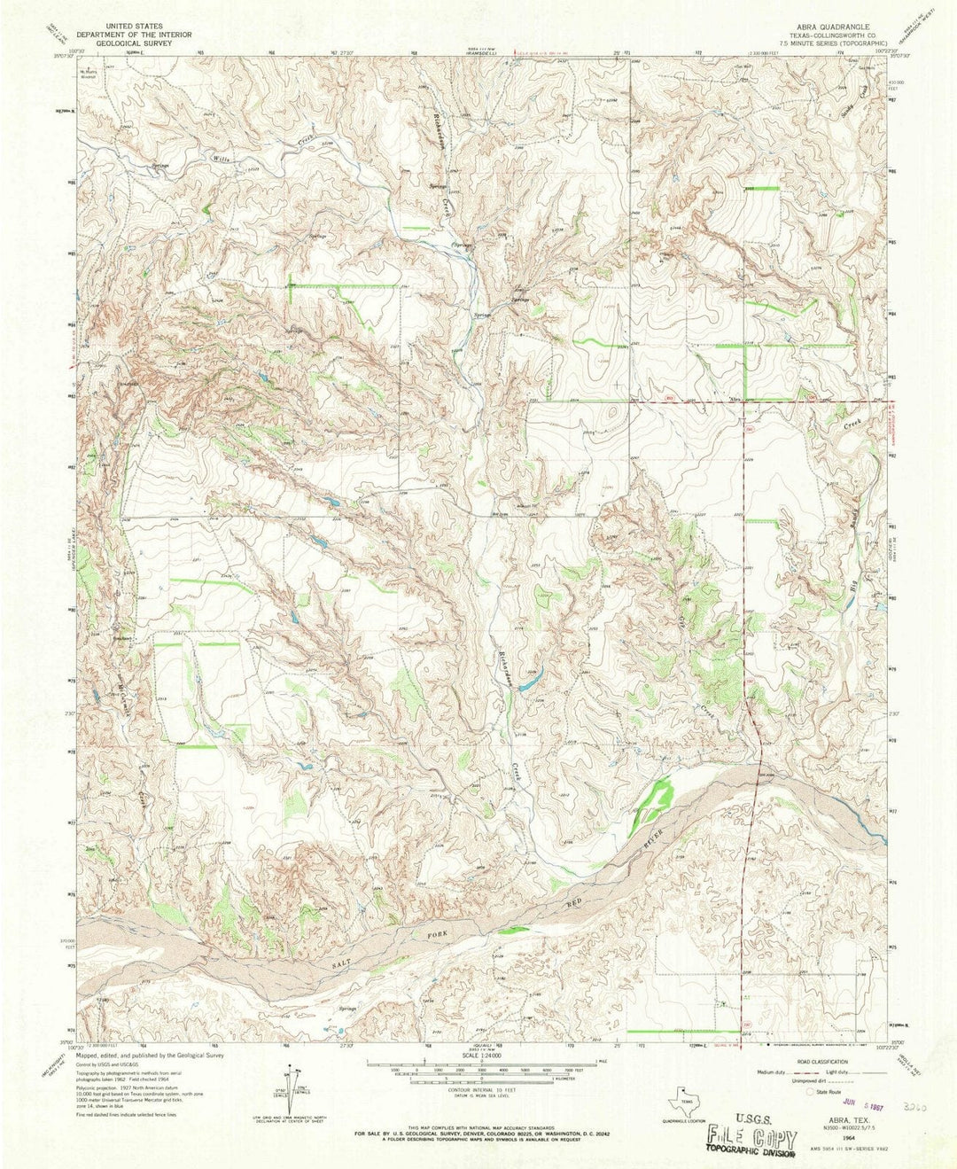 1964 Abra, TX - Texas - USGS Topographic Map