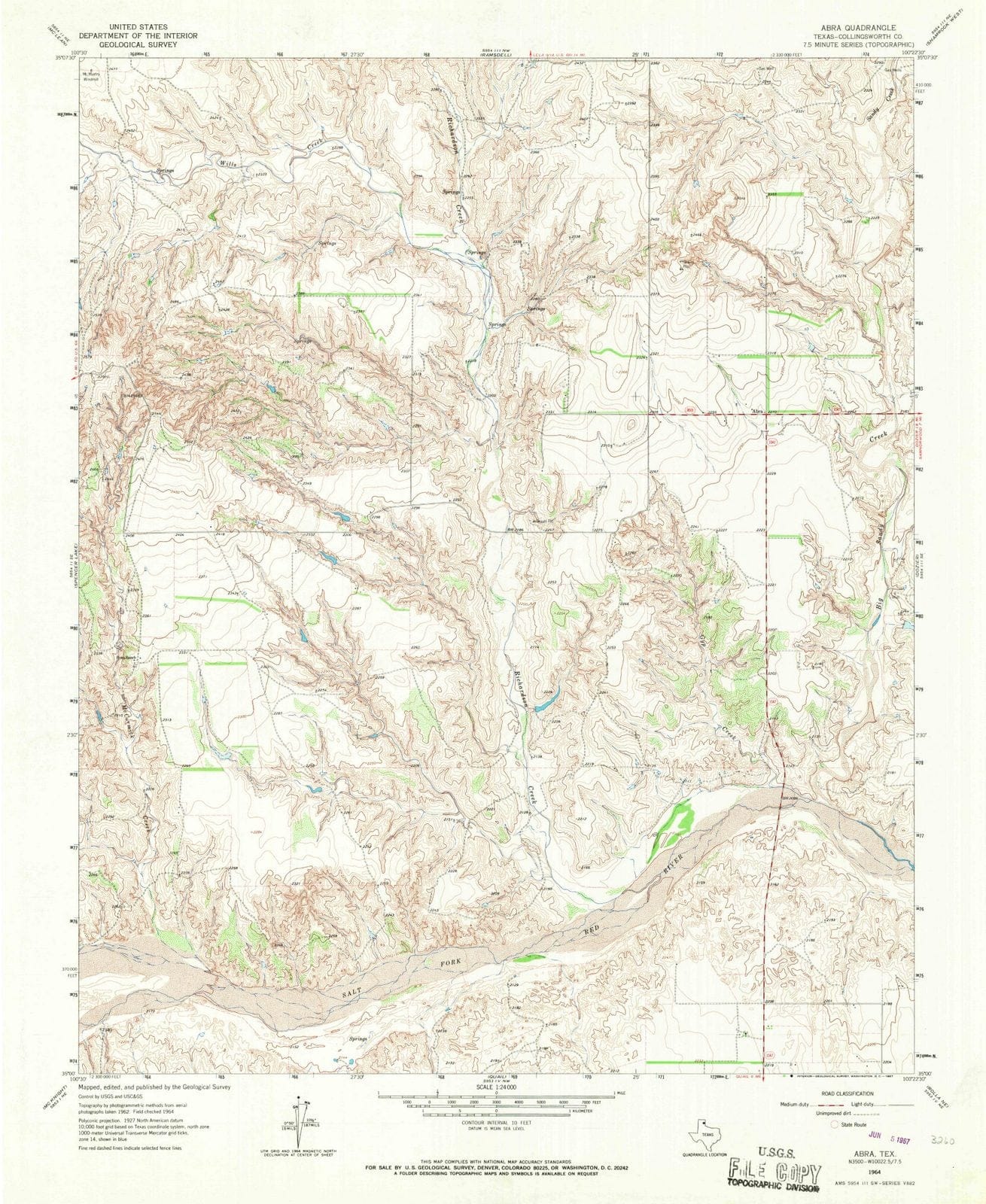 1964 Abra, TX - Texas - USGS Topographic Map