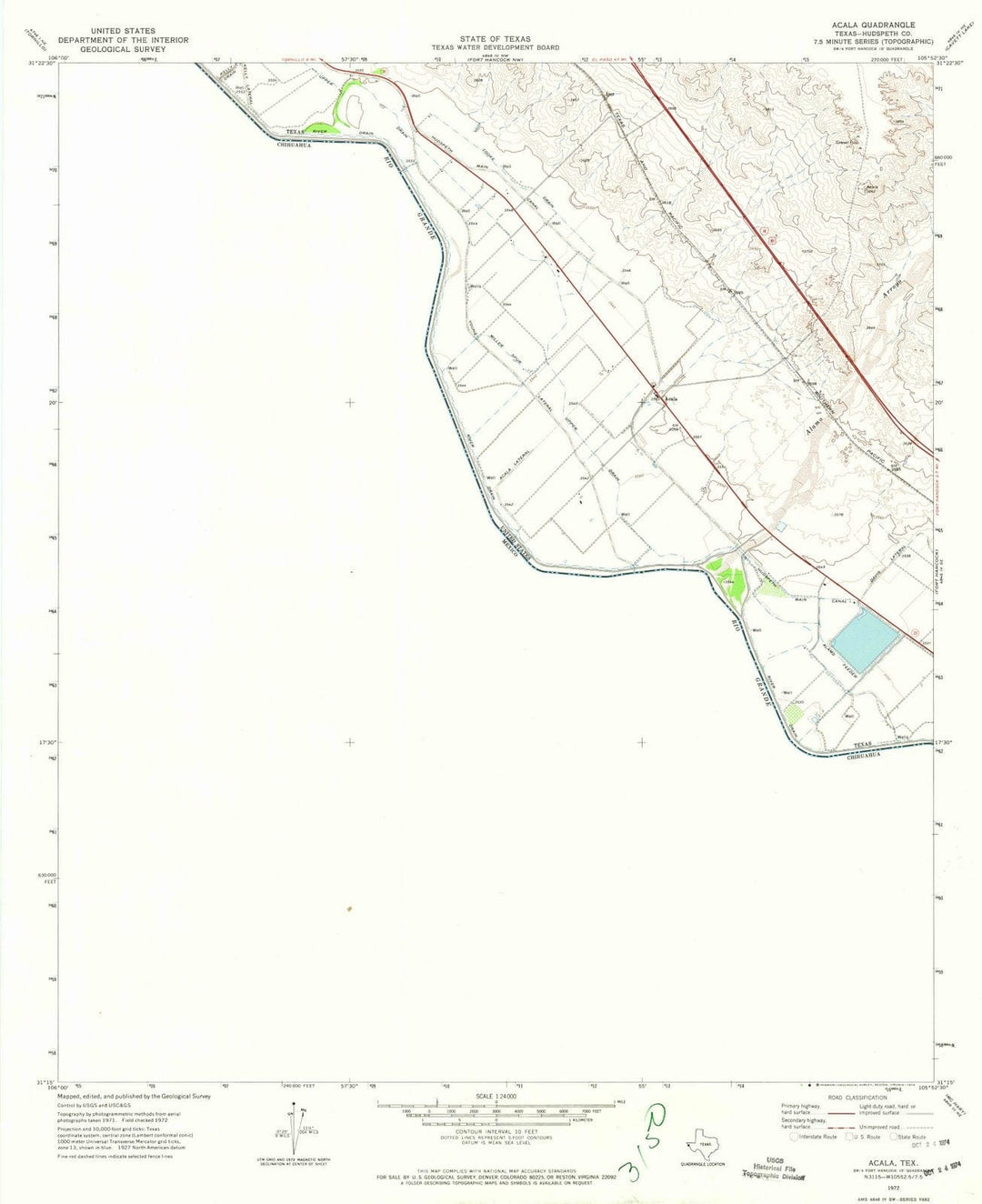 1972 Acala, TX - Texas - USGS Topographic Map