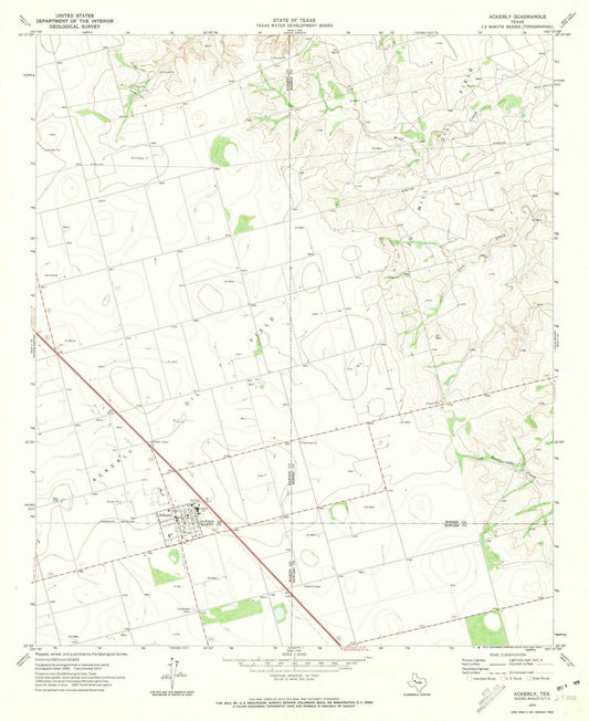 1970 Ackerly, TX - Texas - USGS Topographic Map