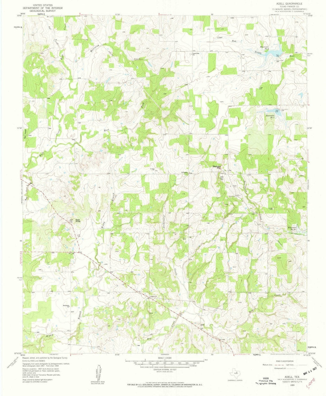 1959 Adell, TX - Texas - USGS Topographic Map