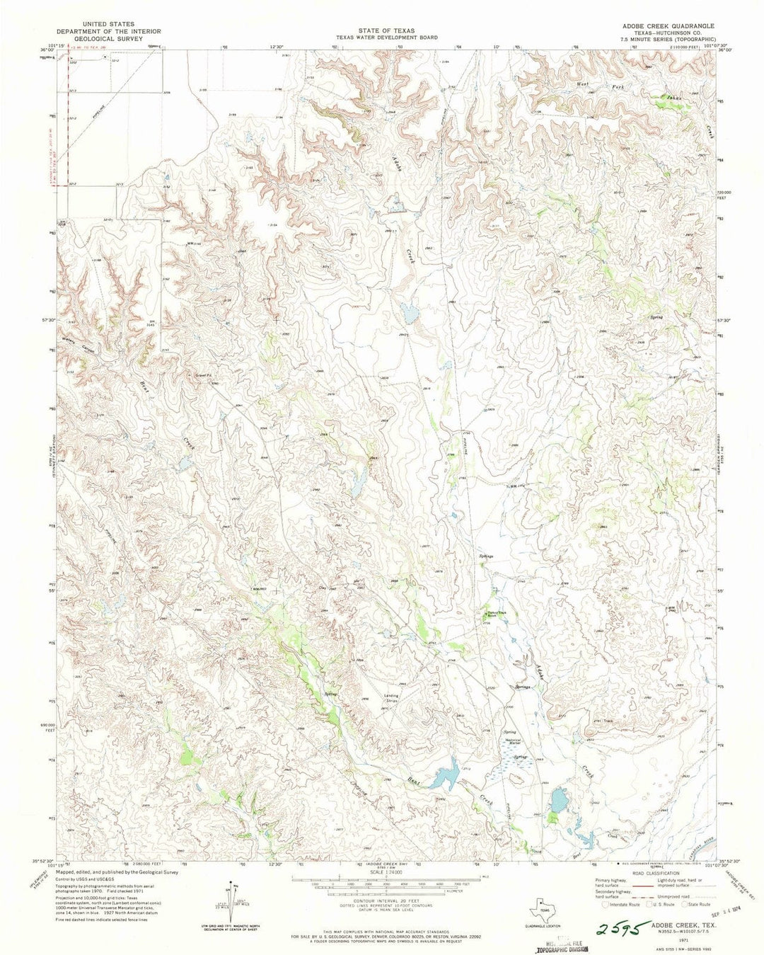 1979 Adobe Creek, TX - Texas - USGS Topographic Map