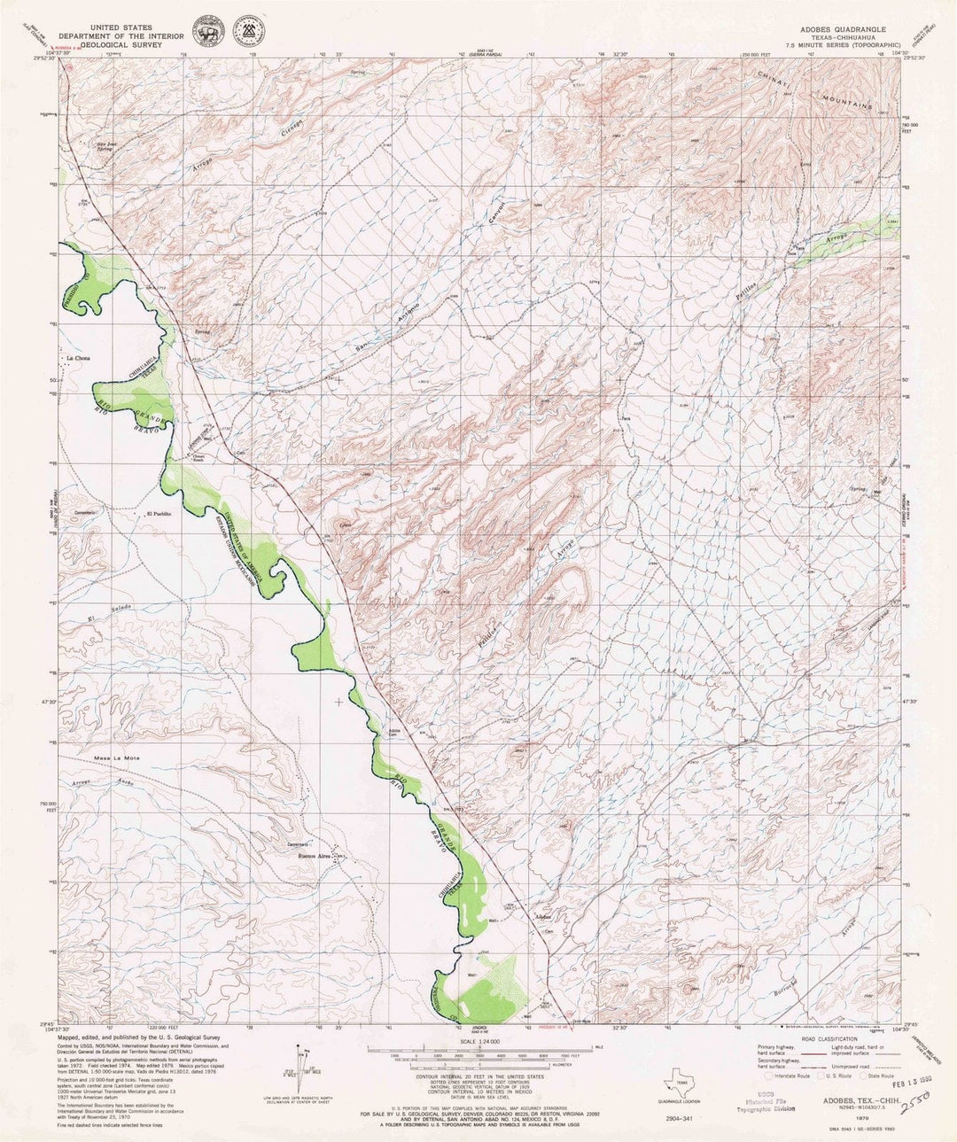 1966 Adobes, TX - Texas - USGS Topographic Map
