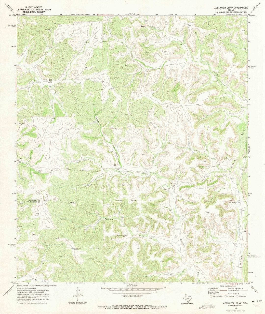 1970 Aermotorraw, TX - Texas - USGS Topographic Map