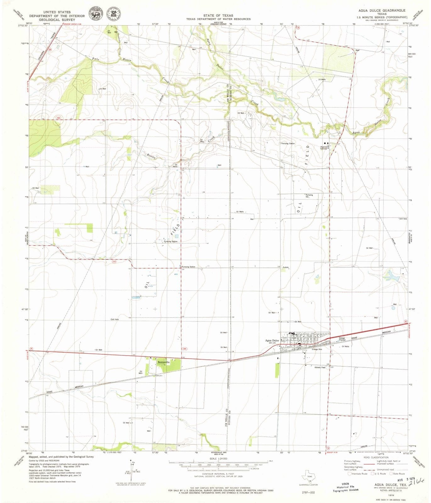 1979 Aguaulce, TX - Texas - USGS Topographic Map