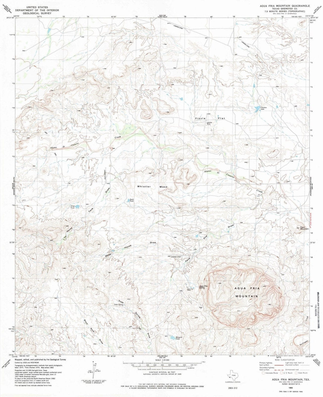 1983 Agua Fria Mountain, TX - Texas - USGS Topographic Map