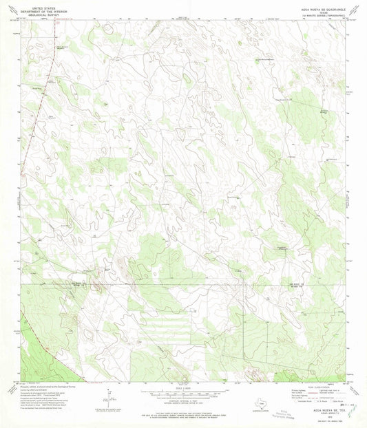 1972 Agua Nueva, TX - Texas - USGS Topographic Map v2