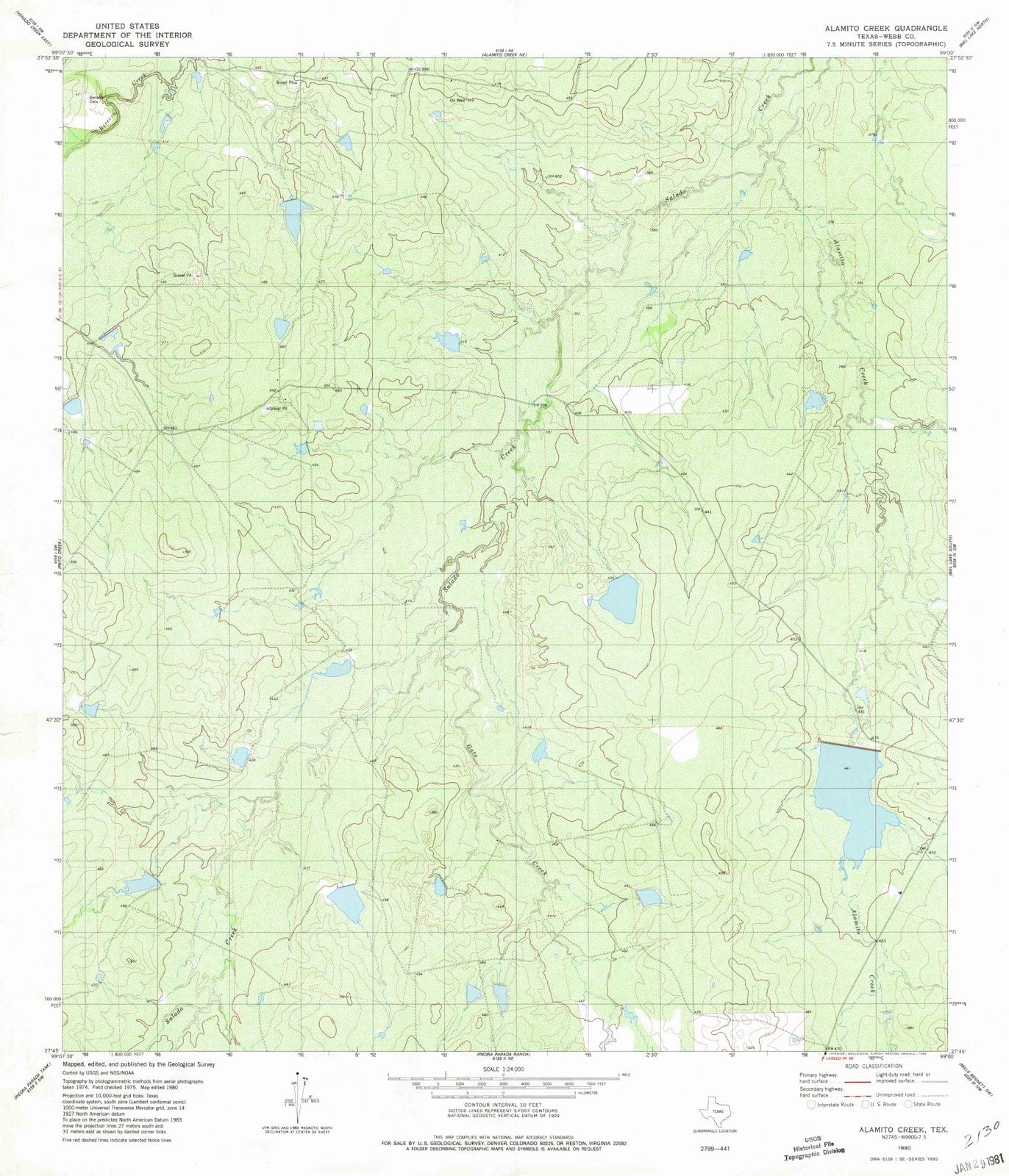 1980 Alamito Creek, TX - Texas - USGS Topographic Map v2