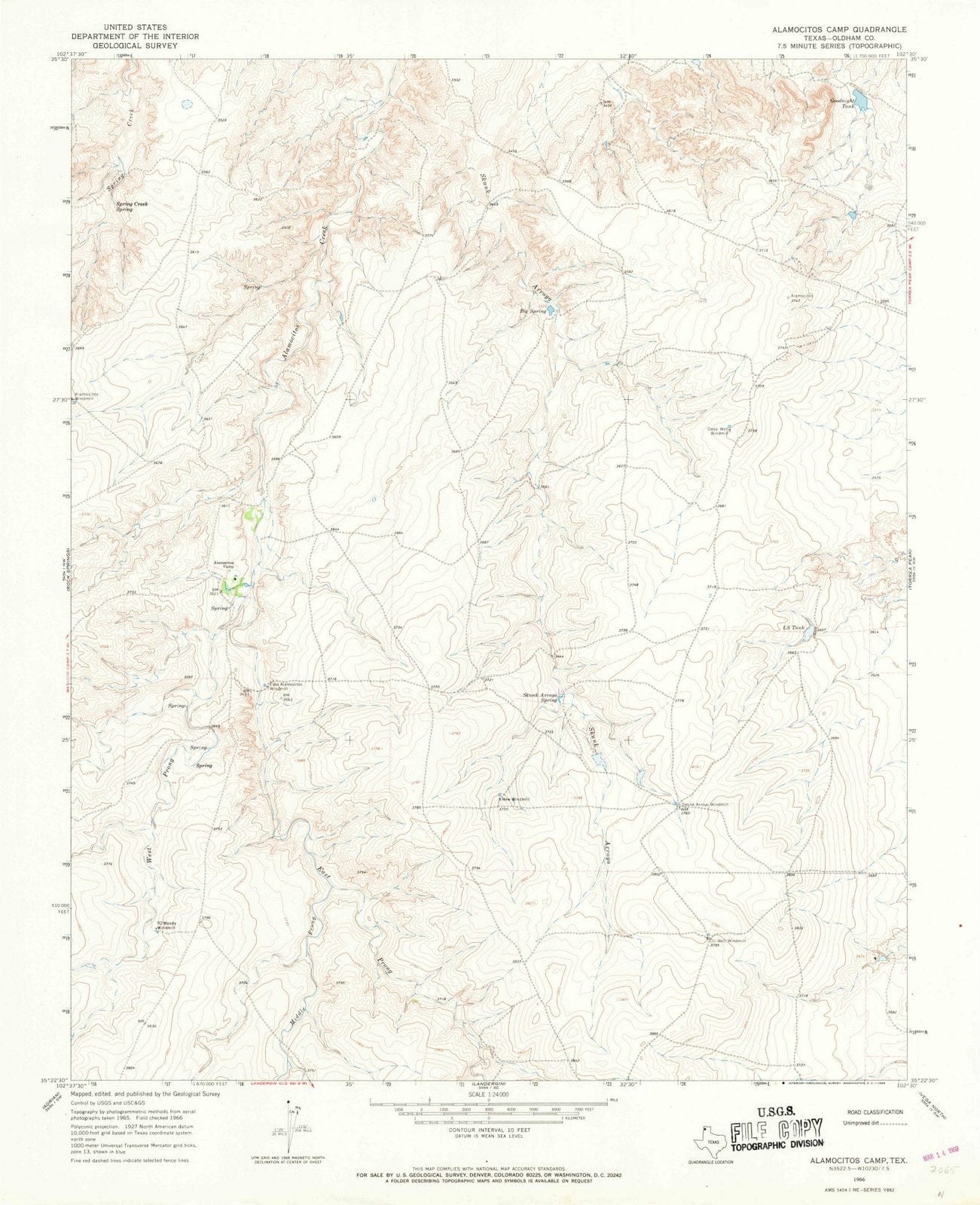 1966 Alamocitos Camp, TX - Texas - USGS Topographic Map