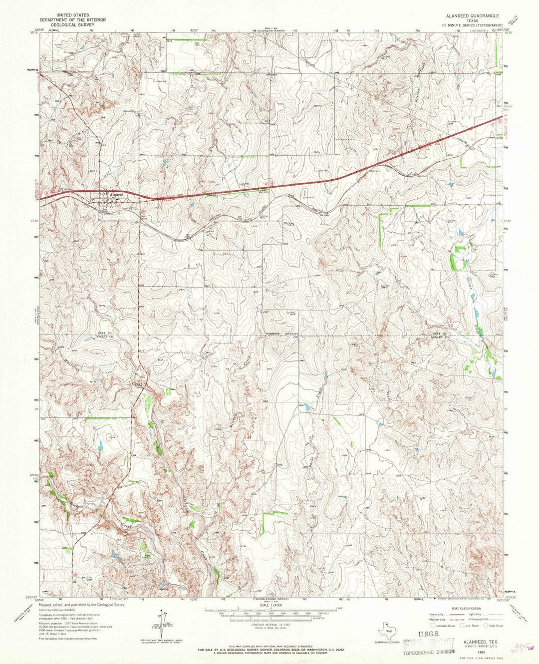 1963 Alanreed, TX - Texas - USGS Topographic Map
