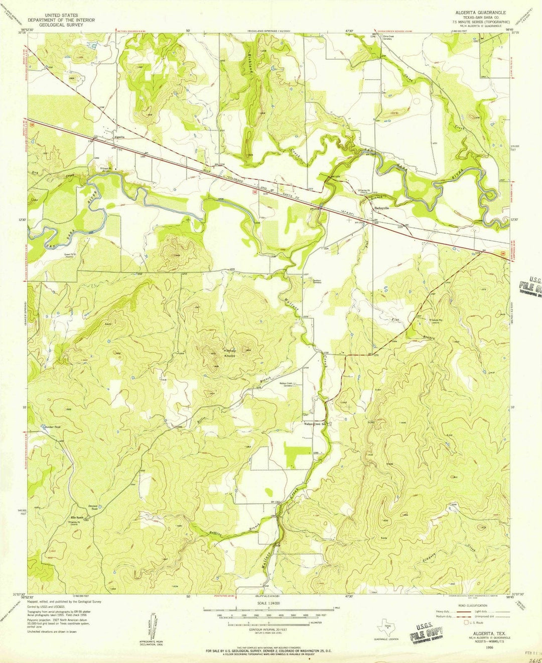 1956 Algerita, TX - Texas - USGS Topographic Map v2