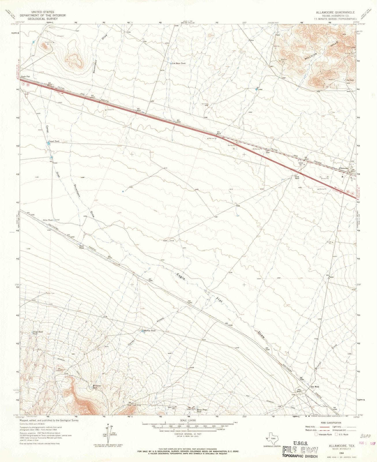 1964 Allamoore, TX - Texas - USGS Topographic Map
