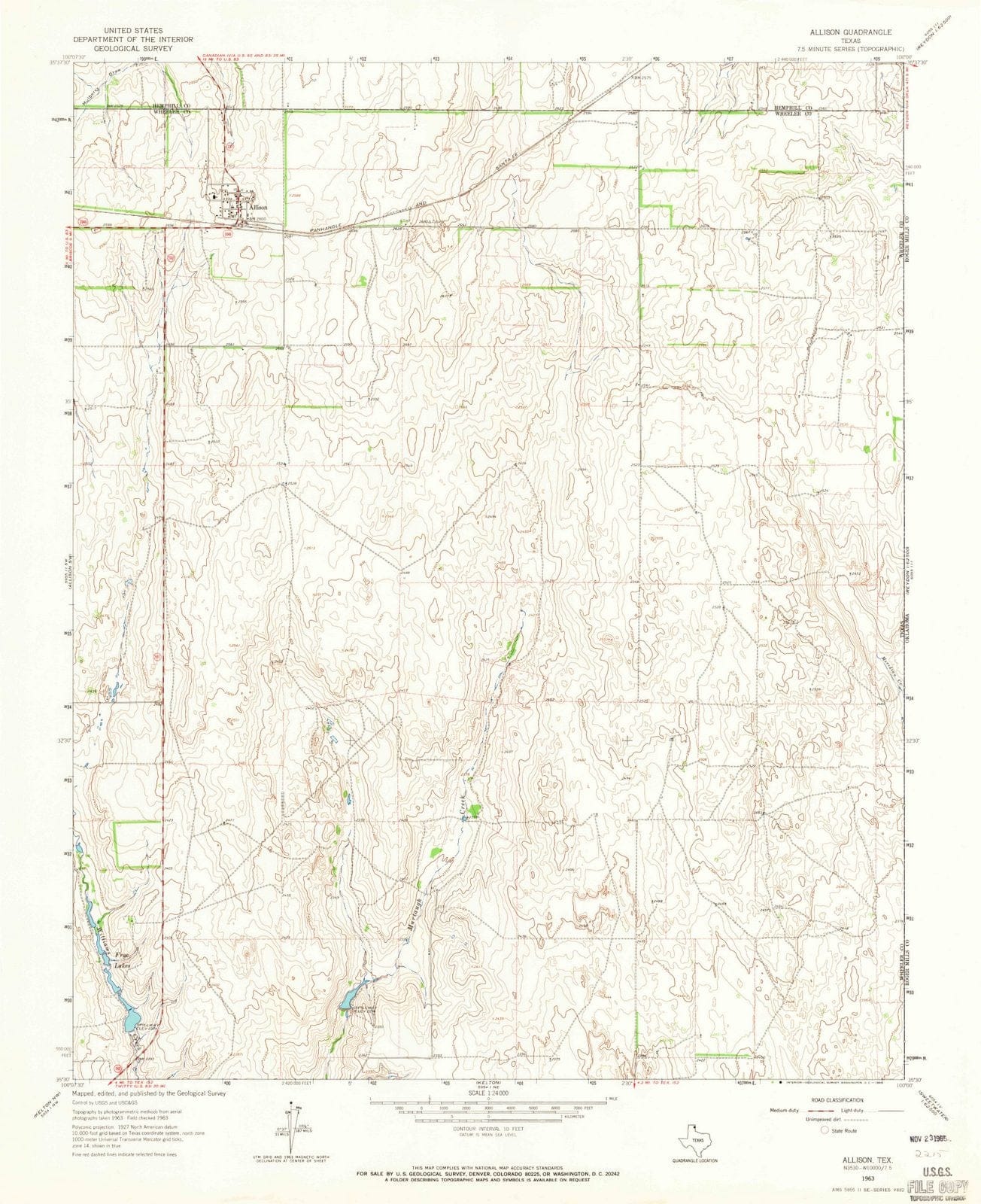 1963 Allison, TX - Texas - USGS Topographic Map v2
