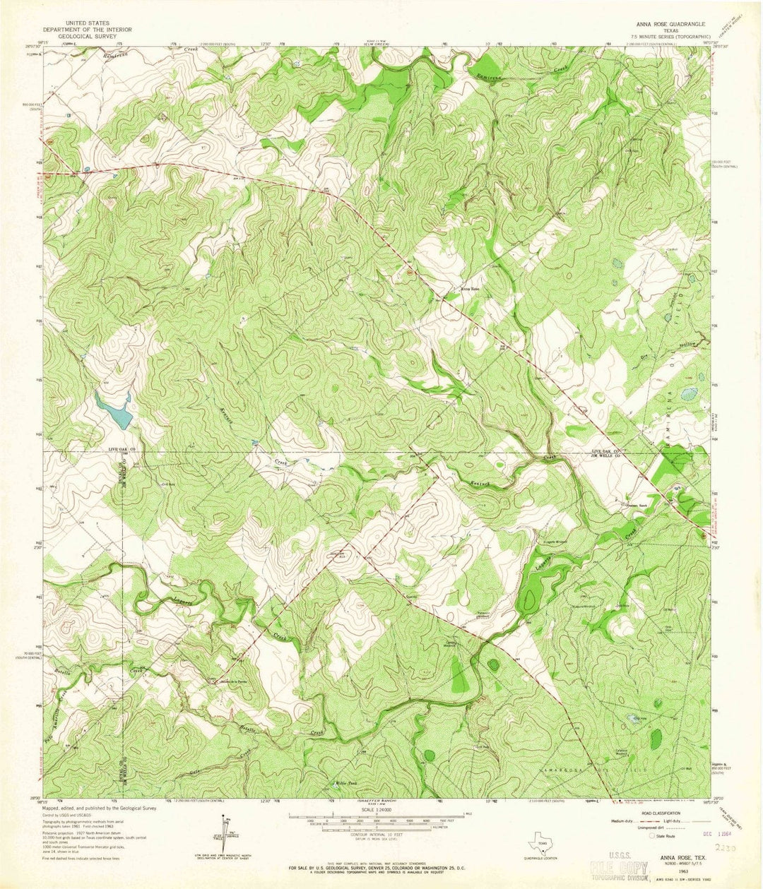1963 Anna Rose, TX - Texas - USGS Topographic Map