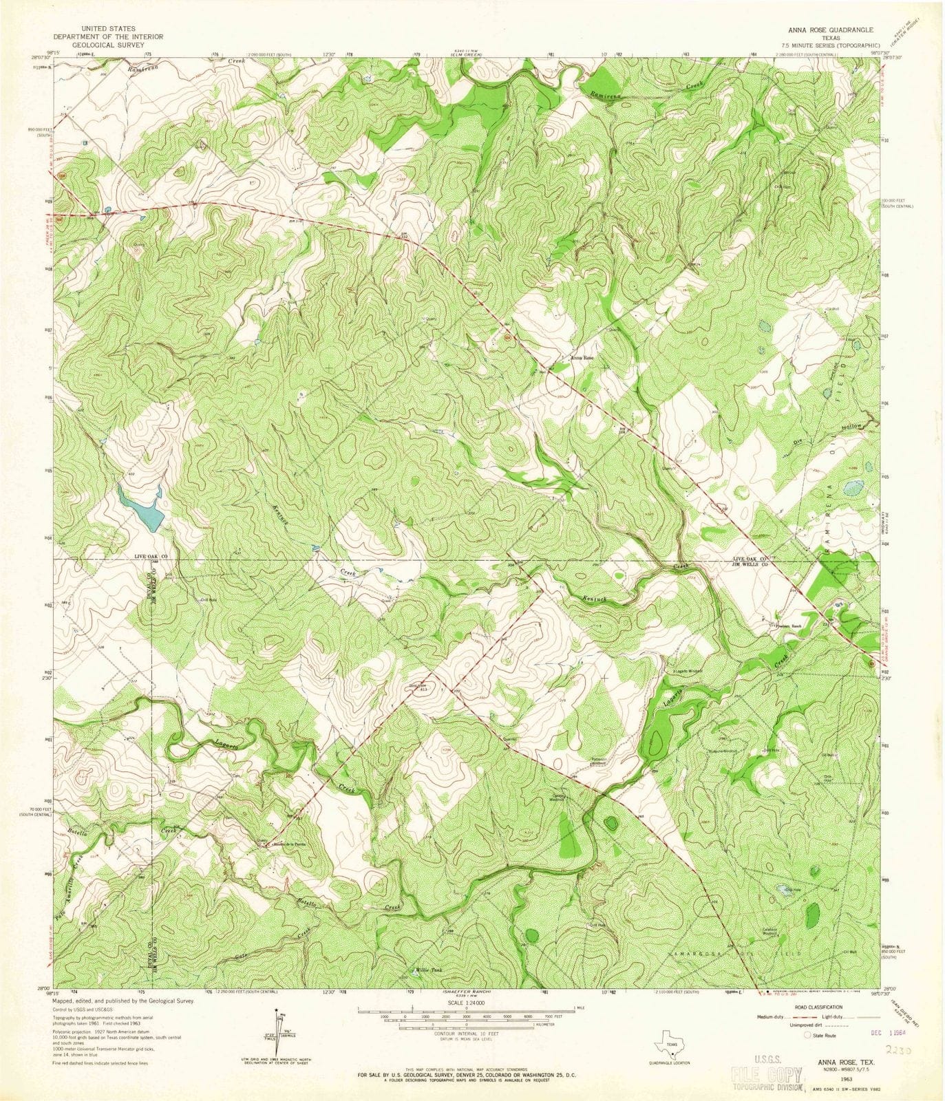 1963 Anna Rose, TX - Texas - USGS Topographic Map
