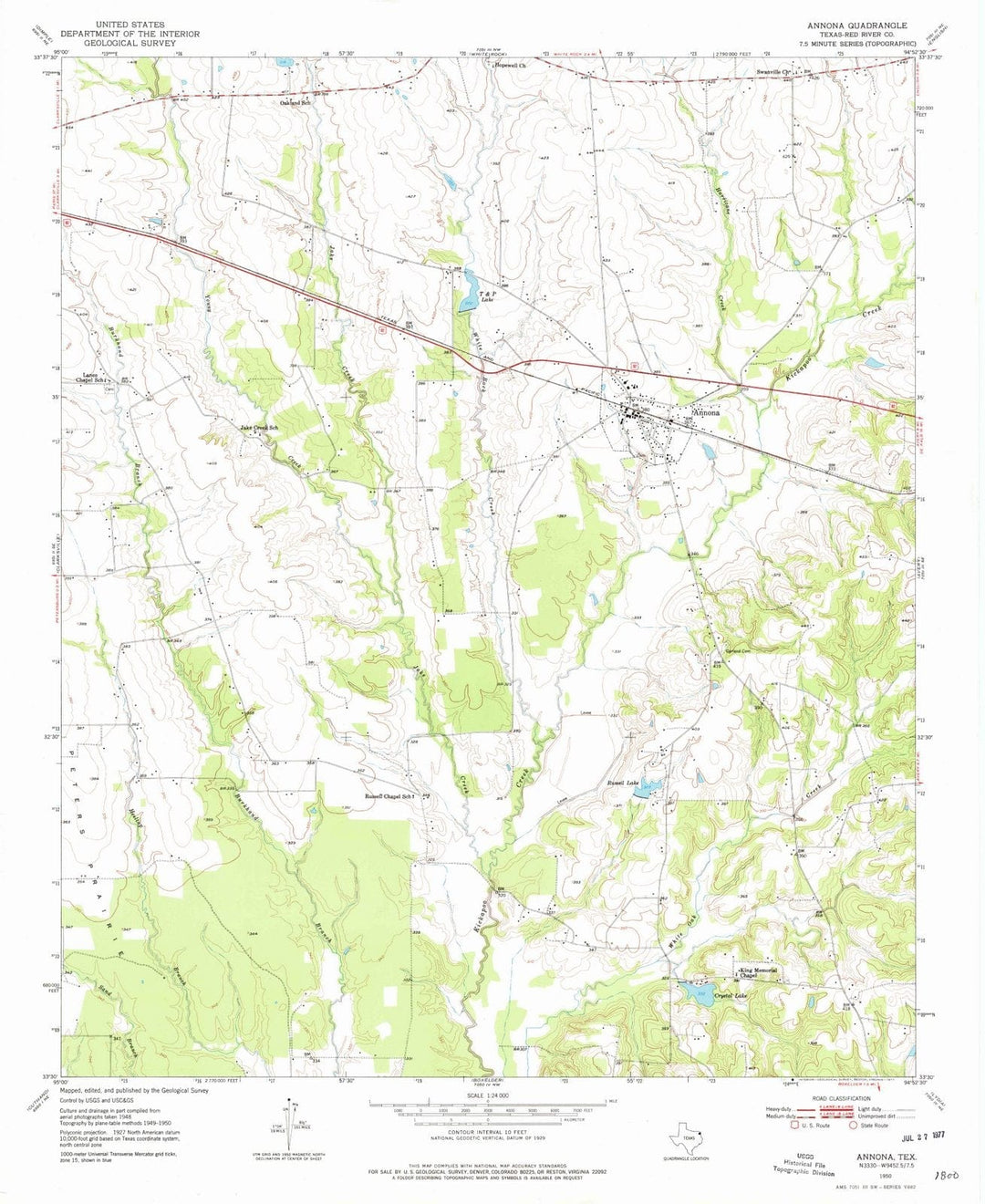 1950 Annona, TX - Texas - USGS Topographic Map