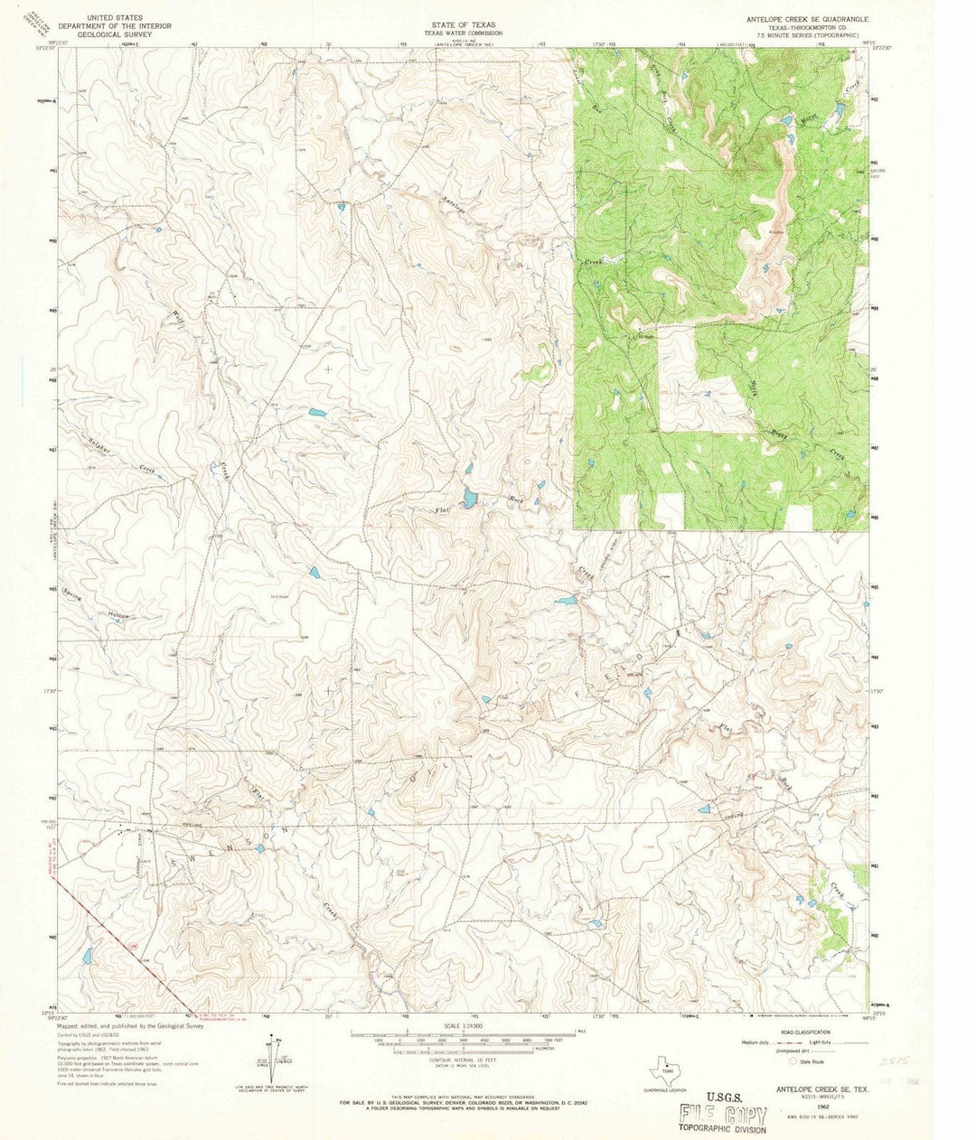 1962 Antelope Creek, TX - Texas - USGS Topographic Map v3