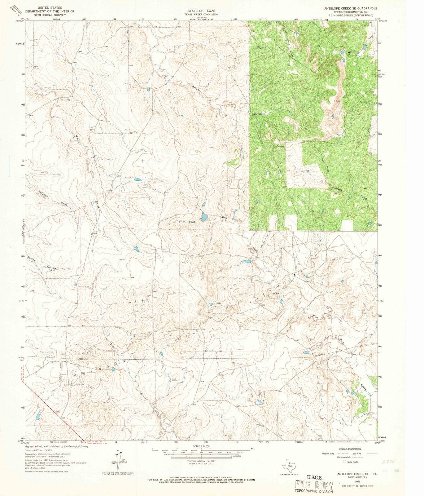 1962 Antelope Creek, TX - Texas - USGS Topographic Map v3