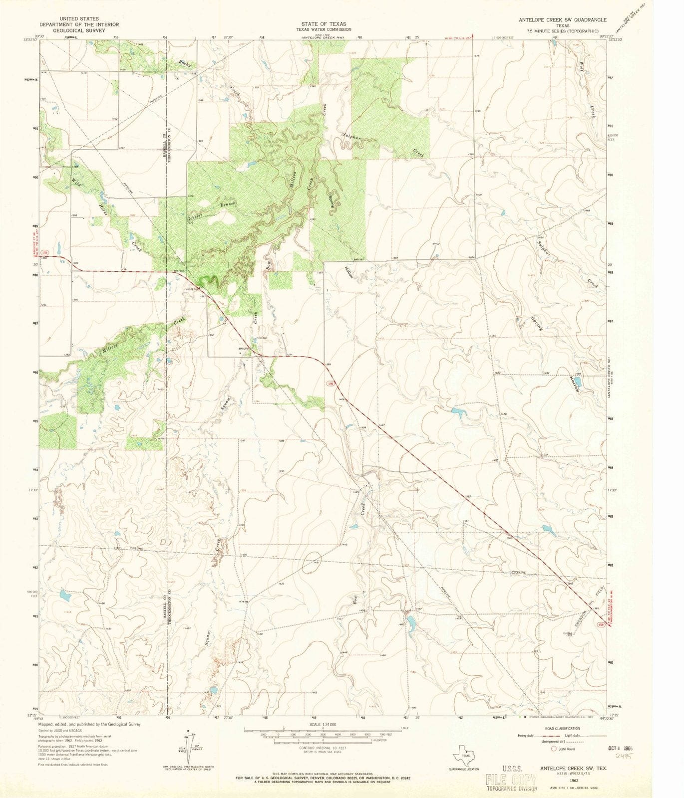 1962 Antelope Creek, TX - Texas - USGS Topographic Map v4