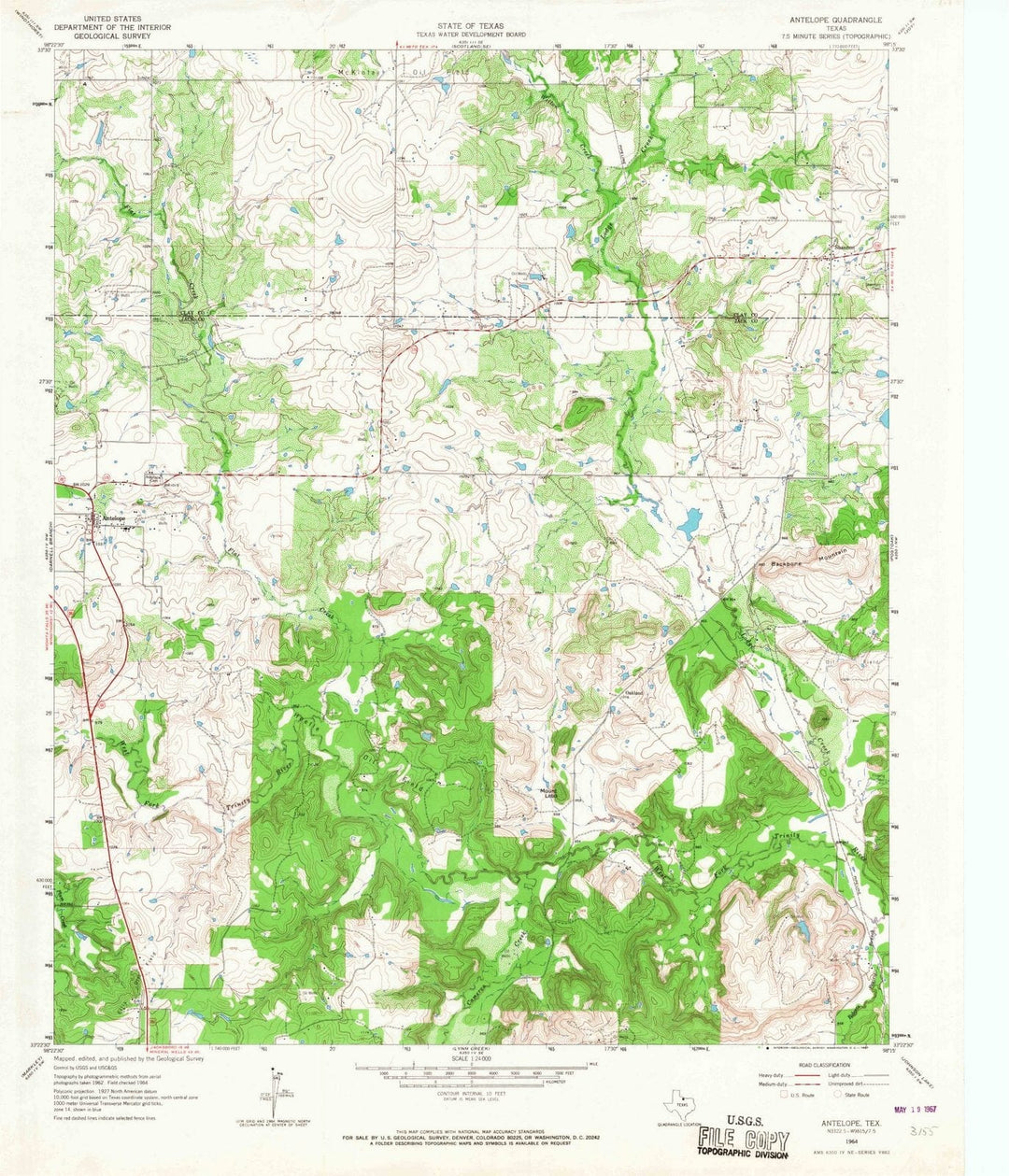 1964 Antelope, TX - Texas - USGS Topographic Map