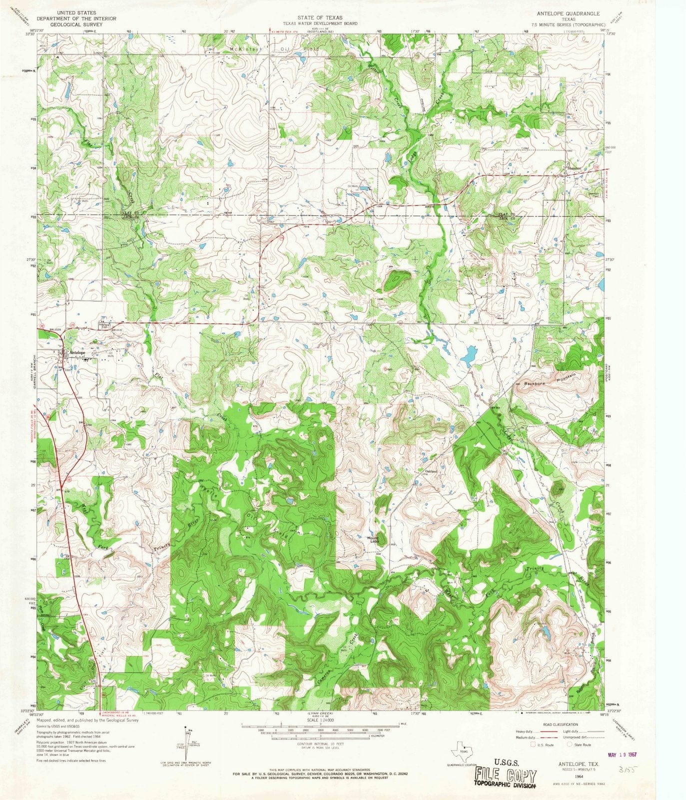 1964 Antelope, TX - Texas - USGS Topographic Map