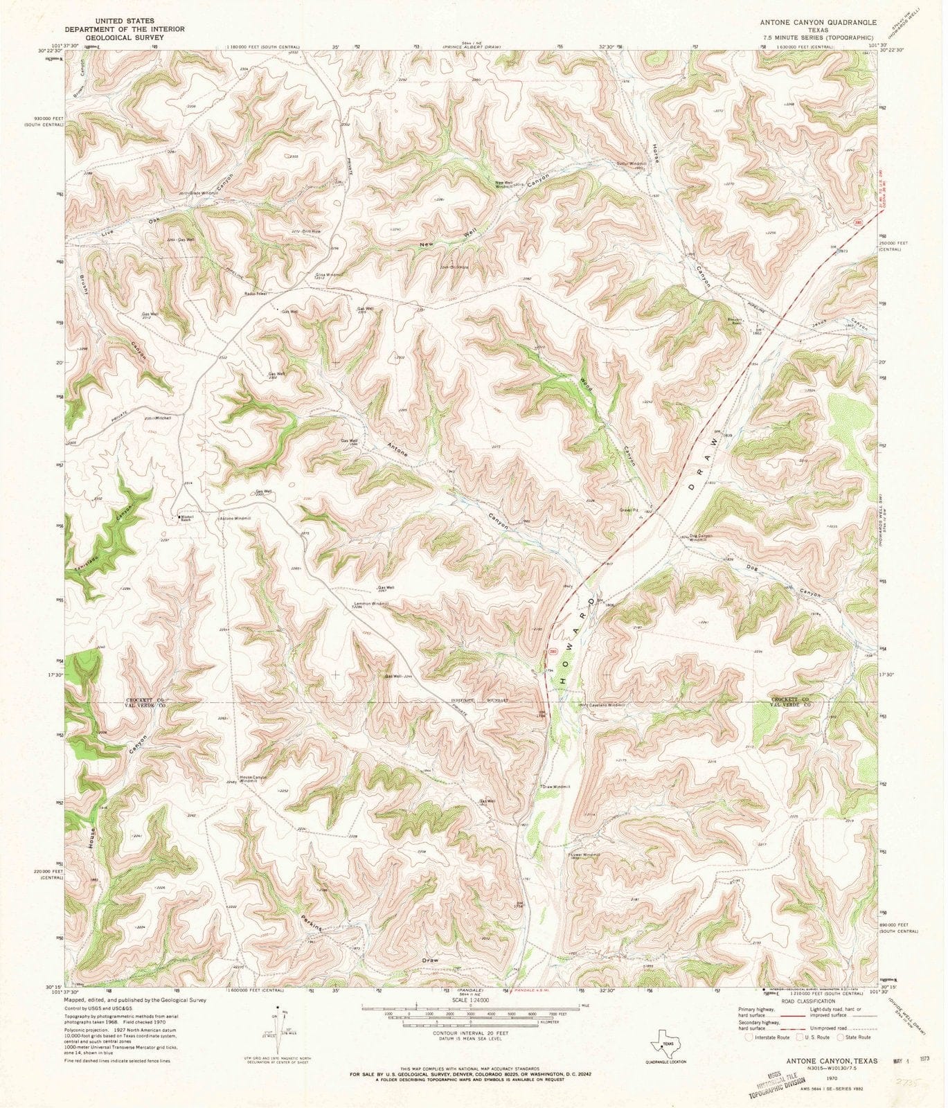 1970 Canyon, TX - Texas - USGS Topographic Map