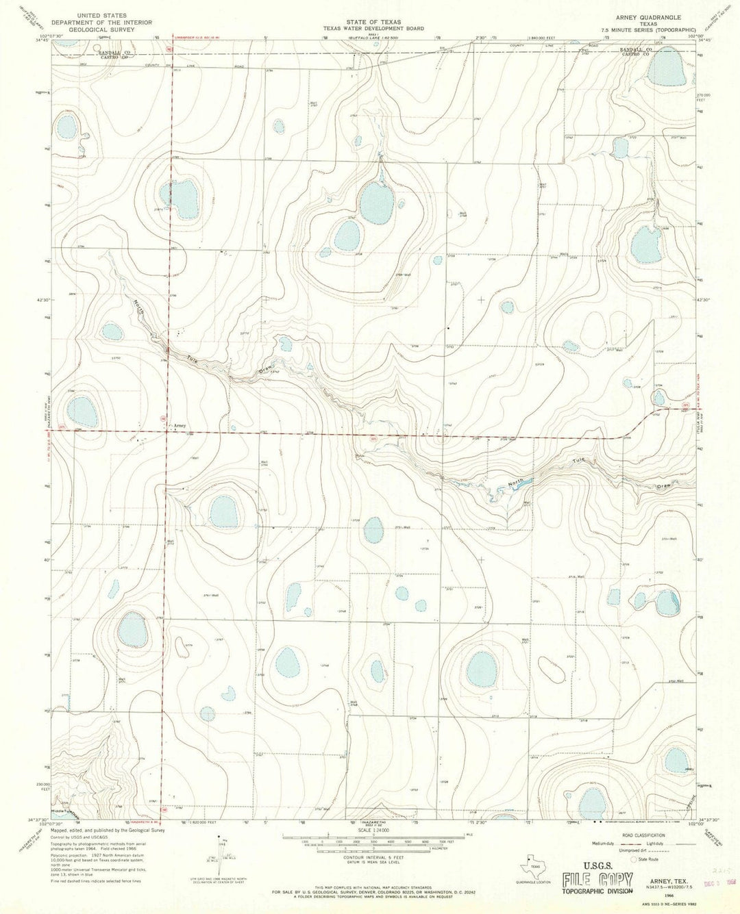 1966 Arney, TX - Texas - USGS Topographic Map