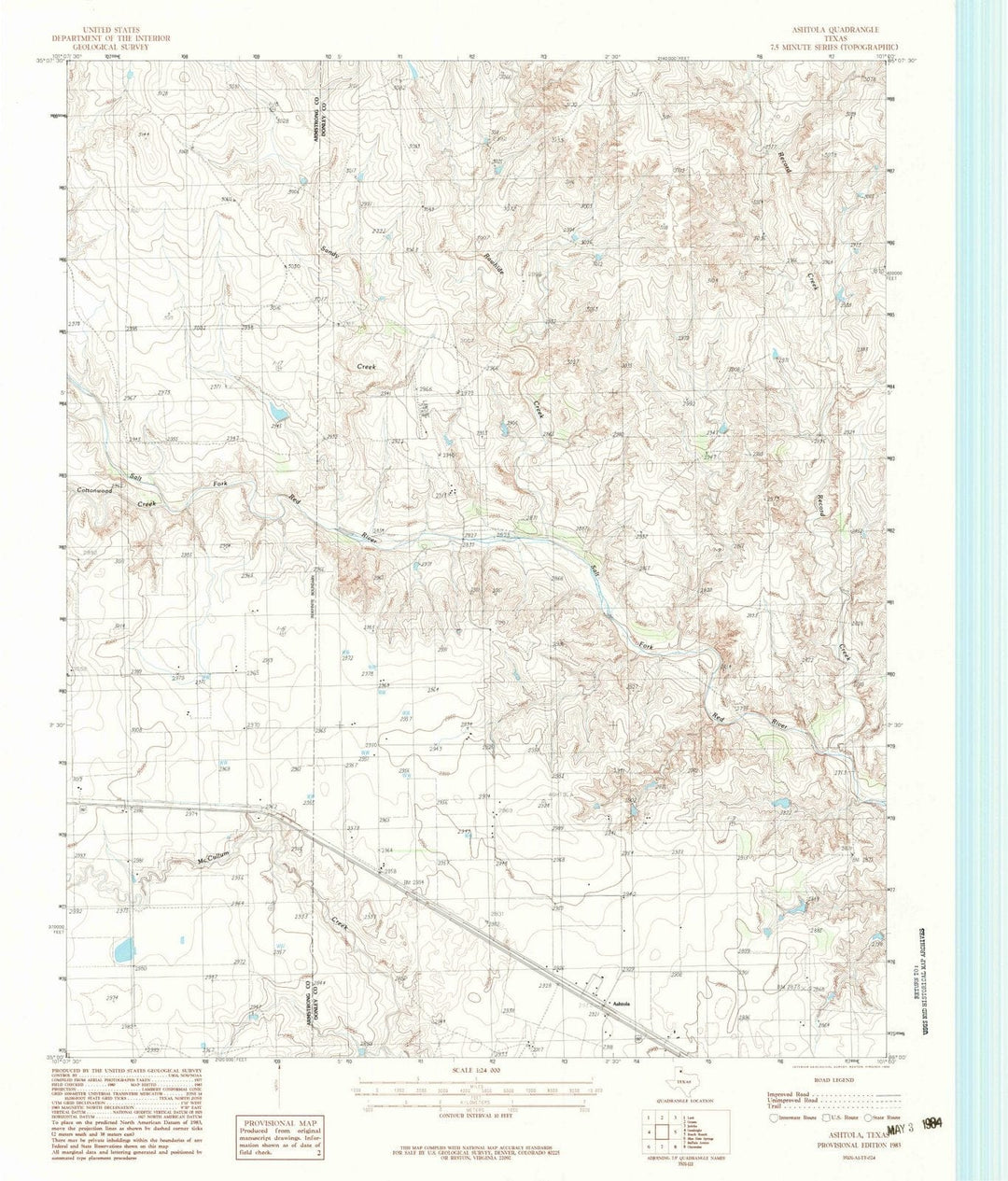 1983 Ashtola, TX - Texas - USGS Topographic Map