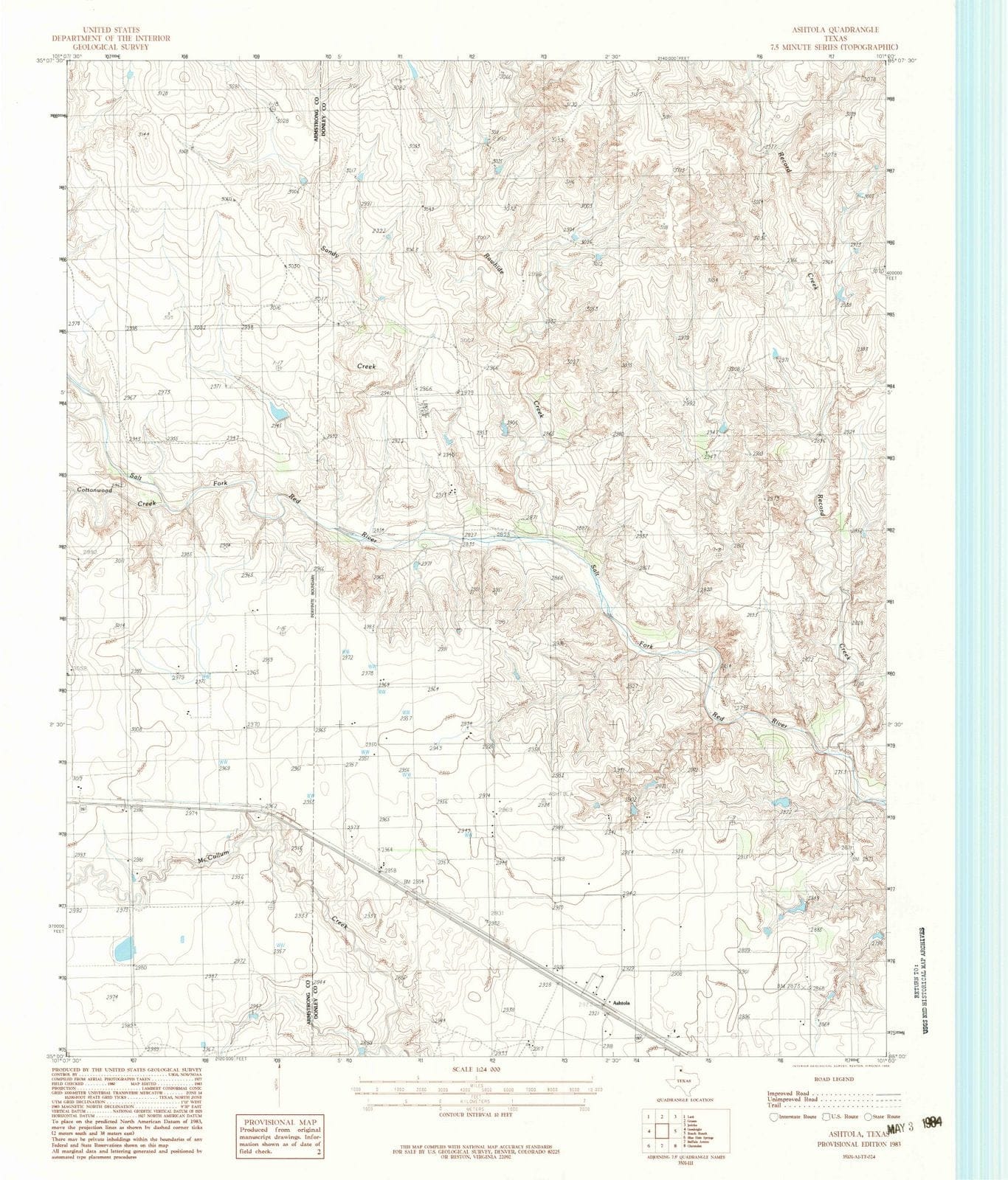 1983 Ashtola, TX - Texas - USGS Topographic Map