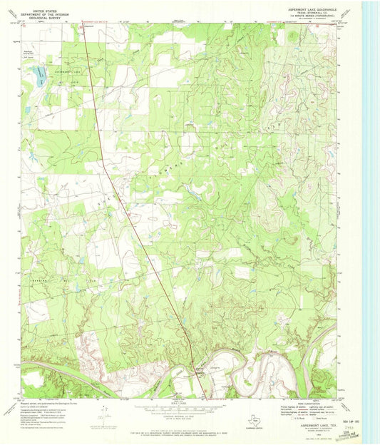 1969 Aspermont Lake, TX - Texas - USGS Topographic Map
