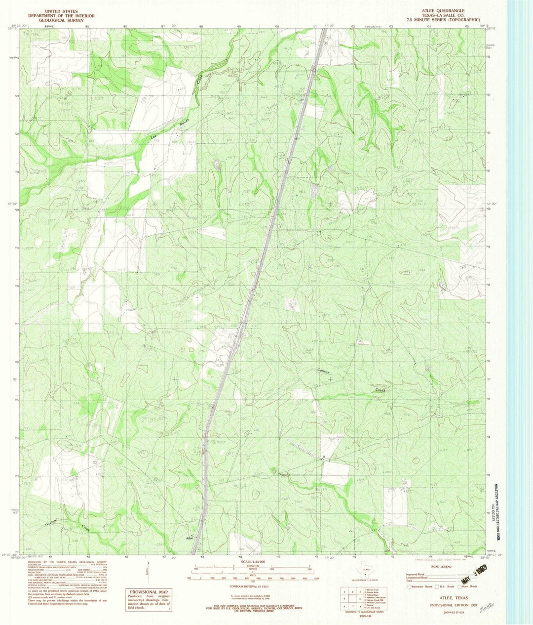 1982 Atlee, TX - Texas - USGS Topographic Map