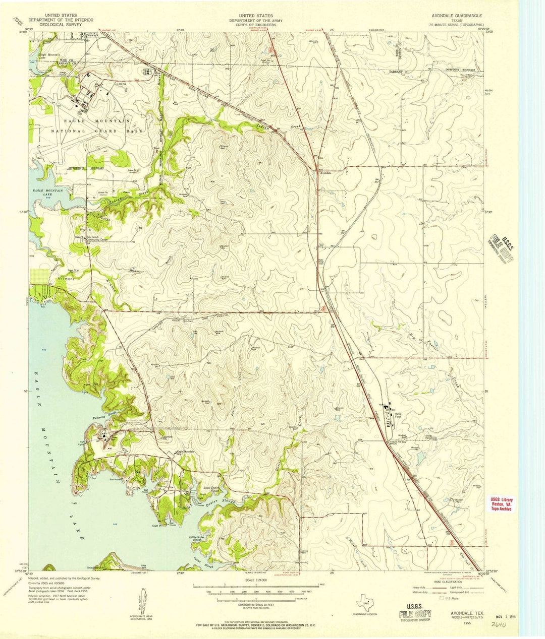 1955 Avondale, TX - Texas - USGS Topographic Map
