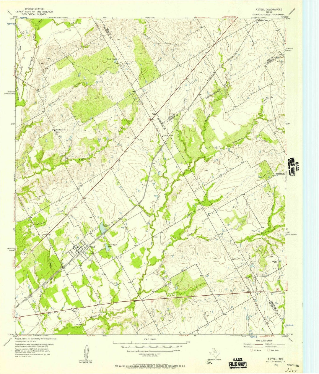 1956 Axtell, TX - Texas - USGS Topographic Map