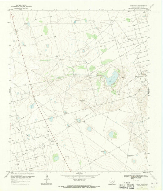 1968 Baird Lake, TX - Texas - USGS Topographic Map