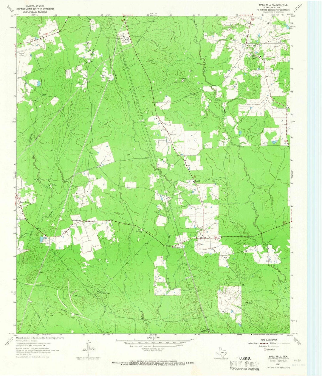 1963 Bald Hill, TX - Texas - USGS Topographic Map