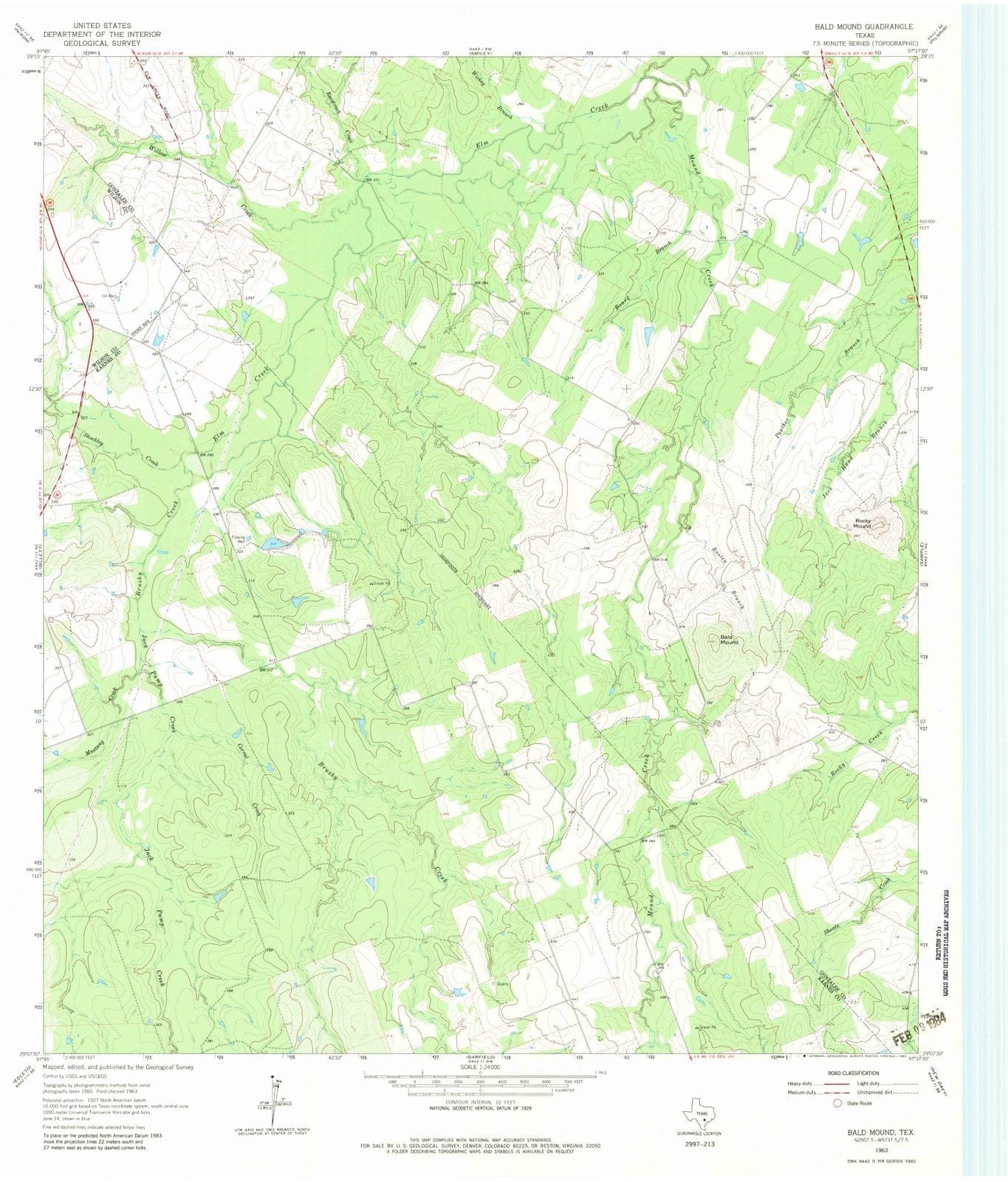 1963 Bald Mound, TX - Texas - USGS Topographic Map