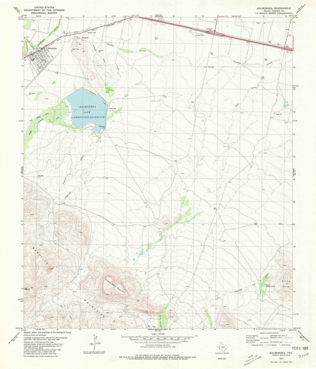 1980 Balmorhea, TX - Texas - USGS Topographic Map
