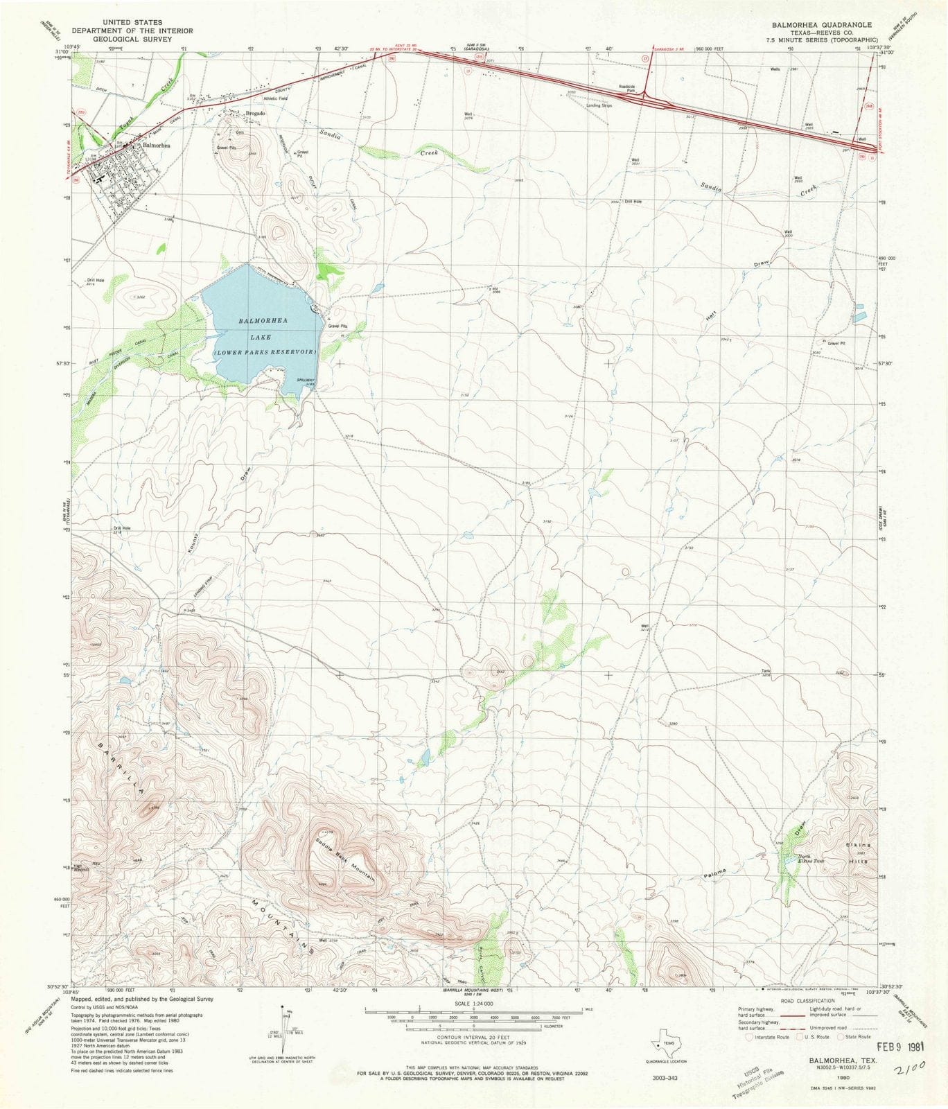 1980 Balmorhea, TX - Texas - USGS Topographic Map